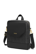 Corbin | Black Washed Canvas + Black Leather