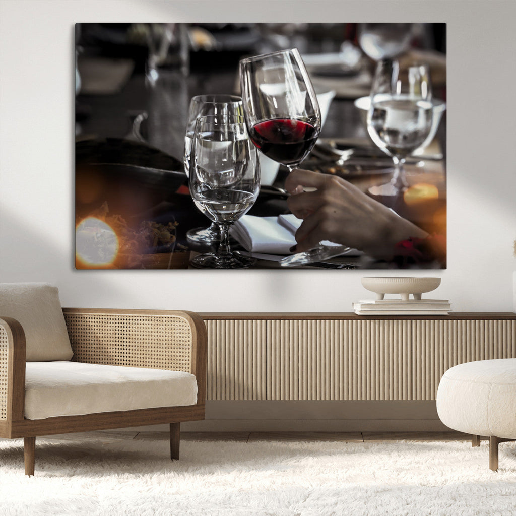 Red Wine and Glass Canvas Print