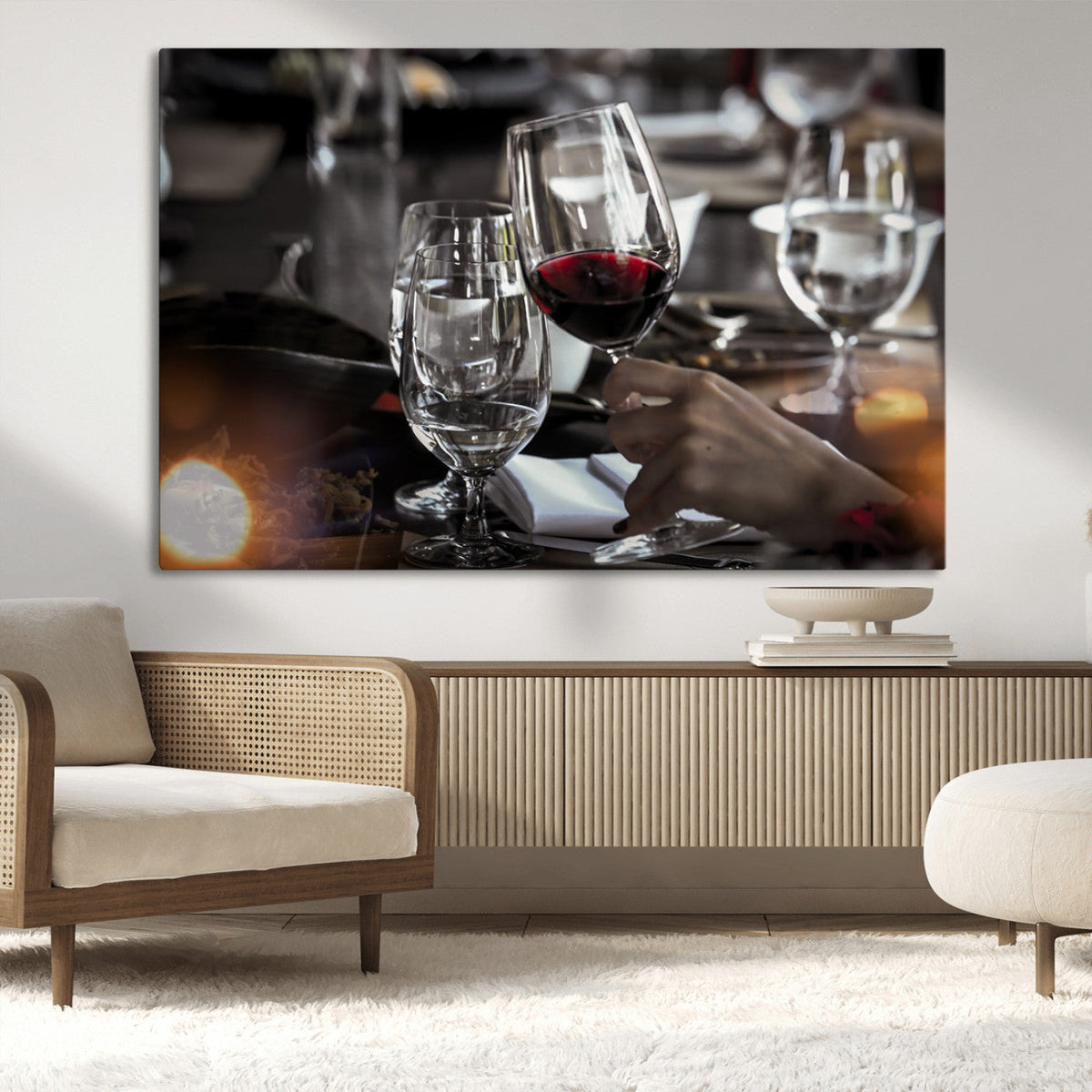 Red Wine and Glass Canvas Print