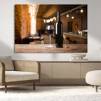 Wine and Bottle Wall Art Canvas Print
