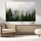 Forest Wall Art Canvas Print | Foggy Forest Wall Art | Pine Wood Forest Print
