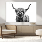 Fanny Scottish Highland Cow Cattle Art Print Farmhouse Wall Art Canvas Print