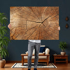 Tree Ring Canvas Art, Rustic Wood Grain Wall Art, Tree Slice Decor for Modern Homes