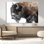 American Bison Wall Art Print, Majestic Buffalo Canvas Print for Living Room or Office