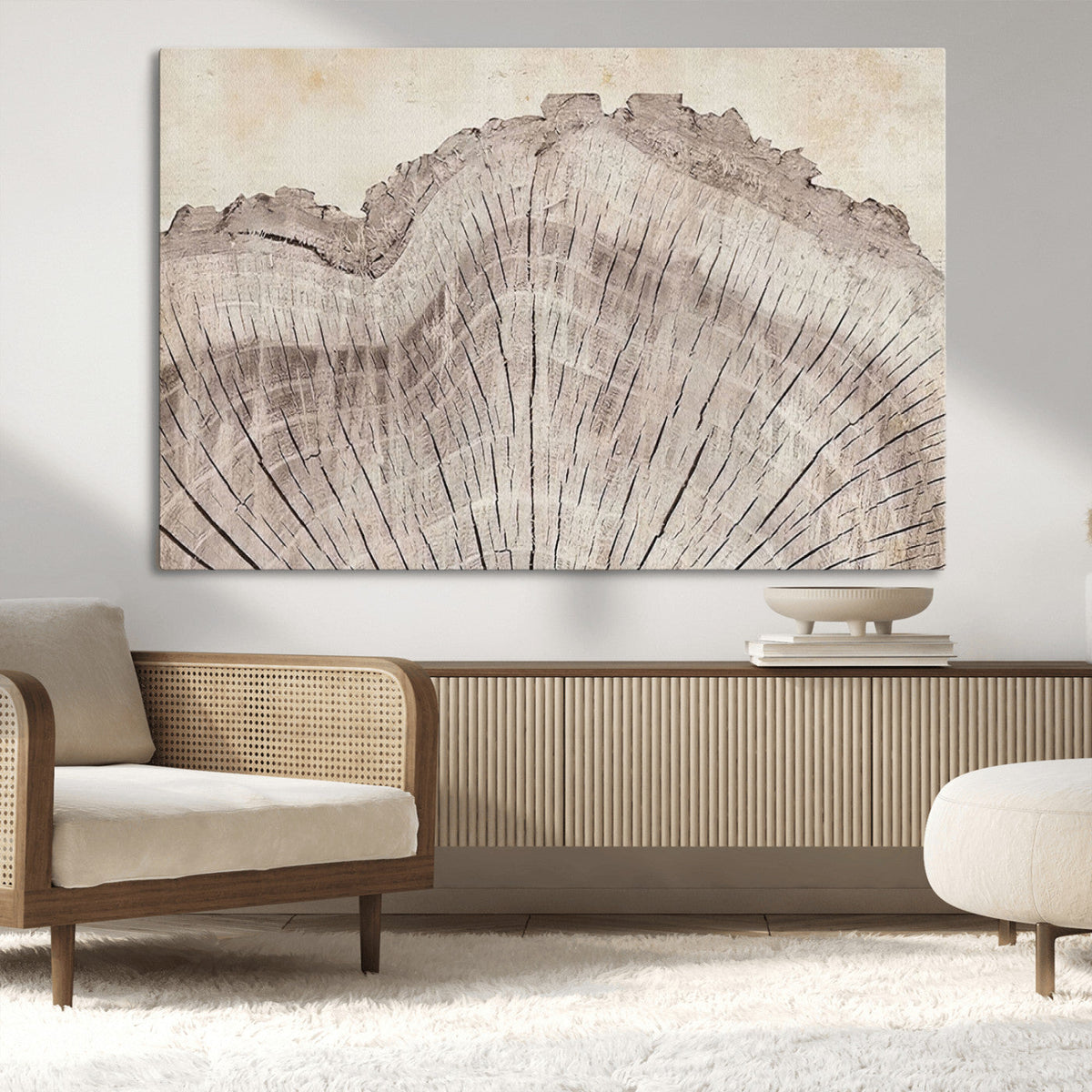 Tree Ring Wall Art Triptych, Rustic Wood Ring Canvas Print