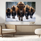 Buffalo Wall Art Canvas Print, American Bison Herd Wall Art