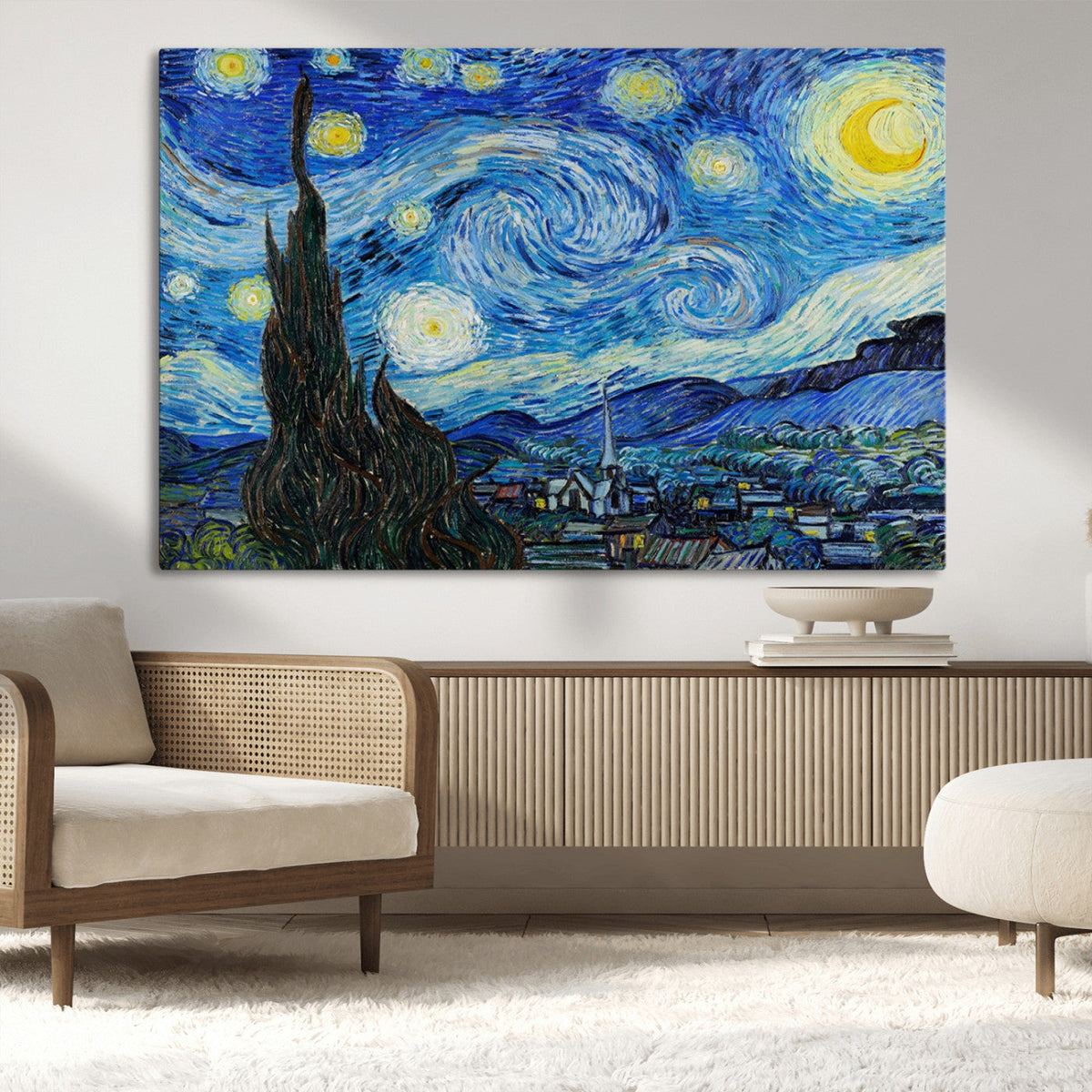 Vincent Van Gogh The Starry Night Abstract Wall Art Canvas Print
