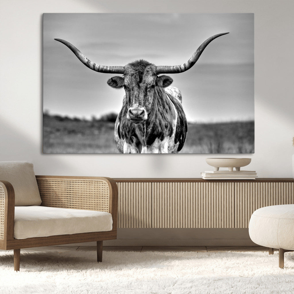 Texas Longhorn Cow Wall Art, Texas Longhorn Canvas, Cattle
