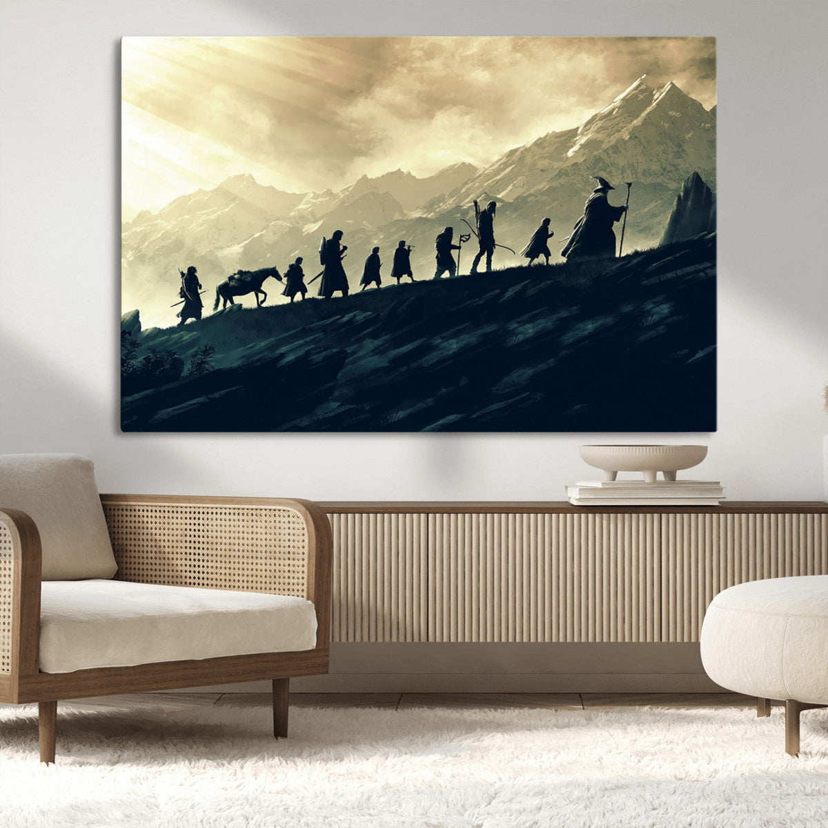 Fellowship Journey Wall Art | Fantasy Adventure Canvas Print