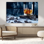 Whiskey Ice Wall Art Canvas Print