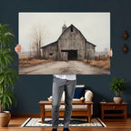 Farmhouse Rustic Barn Wall Art Canvas Print, Framed and Ready to Hang