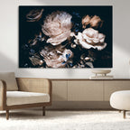 Pink Peonies Flowers Large Canvas Art Print