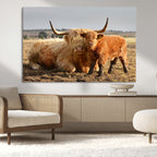 Highland Cow Canvas Wall Art Animal Print for Farm House Decor