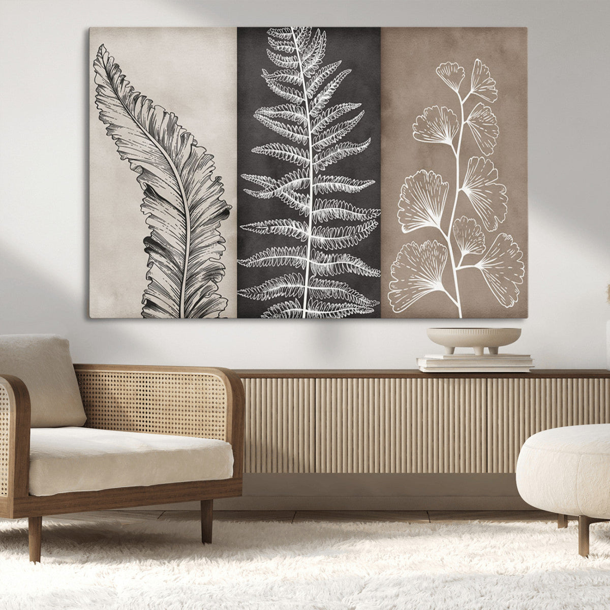 Minimalist Botanical Wall Art Canvas Print, Framed and Ready to Hang