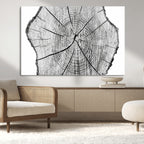 Rustic Tree Ring Wall Art Canvas Print, Framed and Ready to Hang