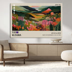 Yayoi Kusama Abstract Print, Vibrant Floral Mountain Art