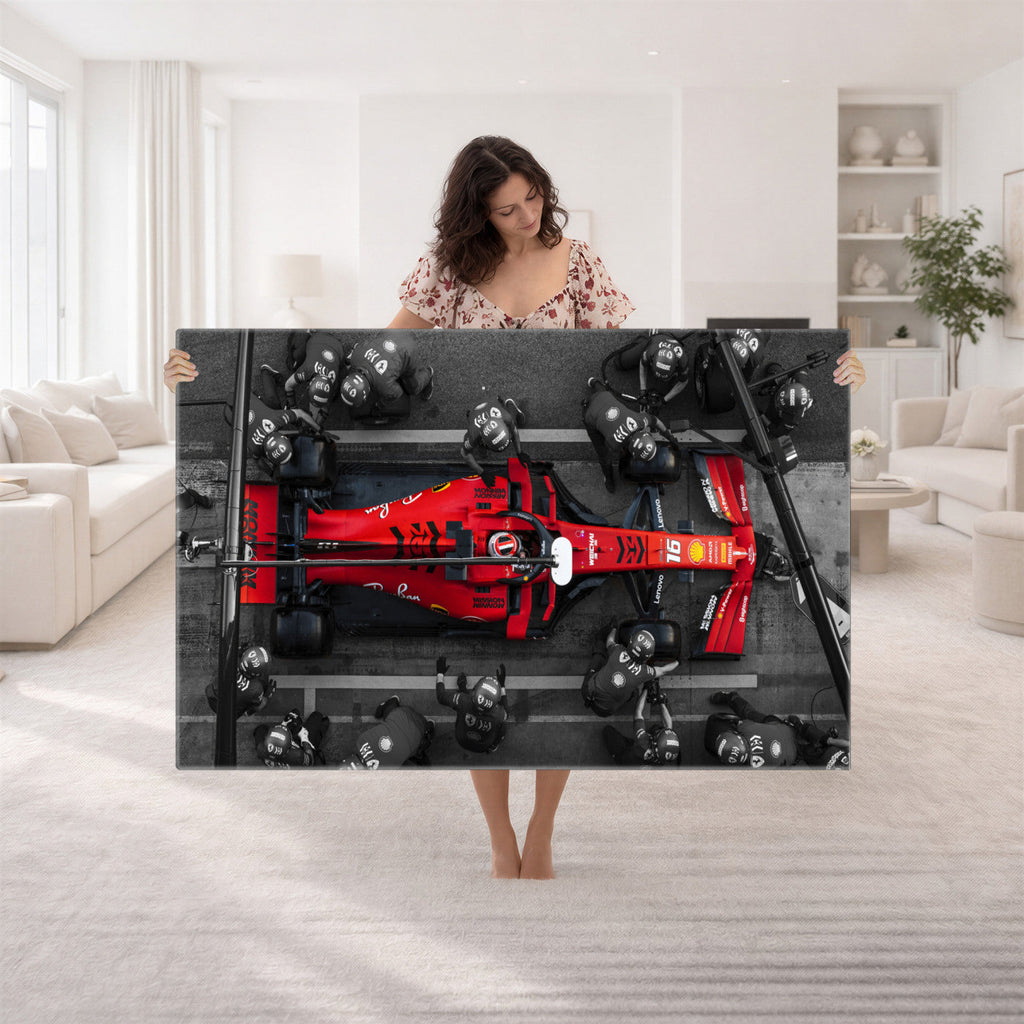 Ferrari Pit Stop Canvas Wall Art | Precision and Speed