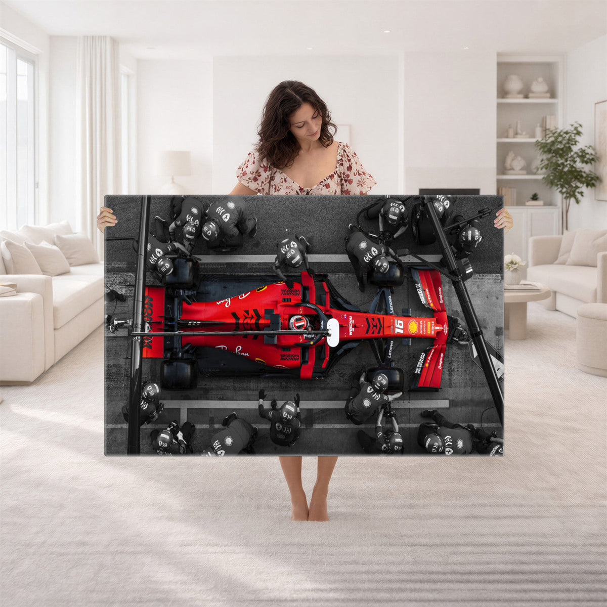 Ferrari Pit Stop Canvas Wall Art | Precision and Speed