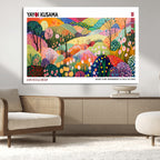 Framed Yayoi Kusama 1986 Wall Art Print | Japanese Wabi Sabi Vibrant Abstract Landscape Canvas