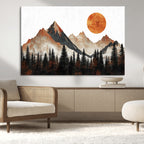 Modern Abstract Mountain Canvas Wall Art Print