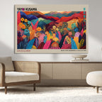 Yayoi Kusama Wall Art Canvas Print, Abstract Art, Large Framed Print, Japanese Wabi Sabi Wall Art