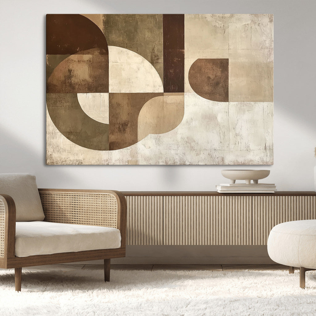 Wabi Sabi Geometric Wall Art | Abstract Modern Minimalist Canvas Print