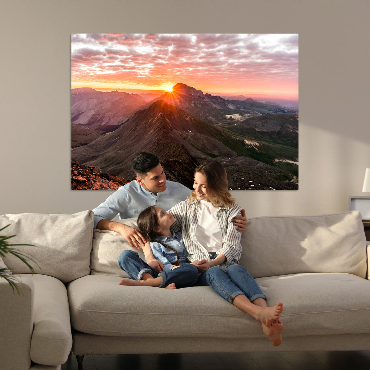 Mountain Sunrise Wall Art Canvas Print | Alpine Ridge Morning Light