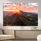 Mountain Sunrise Wall Art | Framed Alpine Ridge Canvas