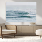 Ocean Waves Wall Art Canvas Print, Framed Surfer Lineup on a Crowded Ocean