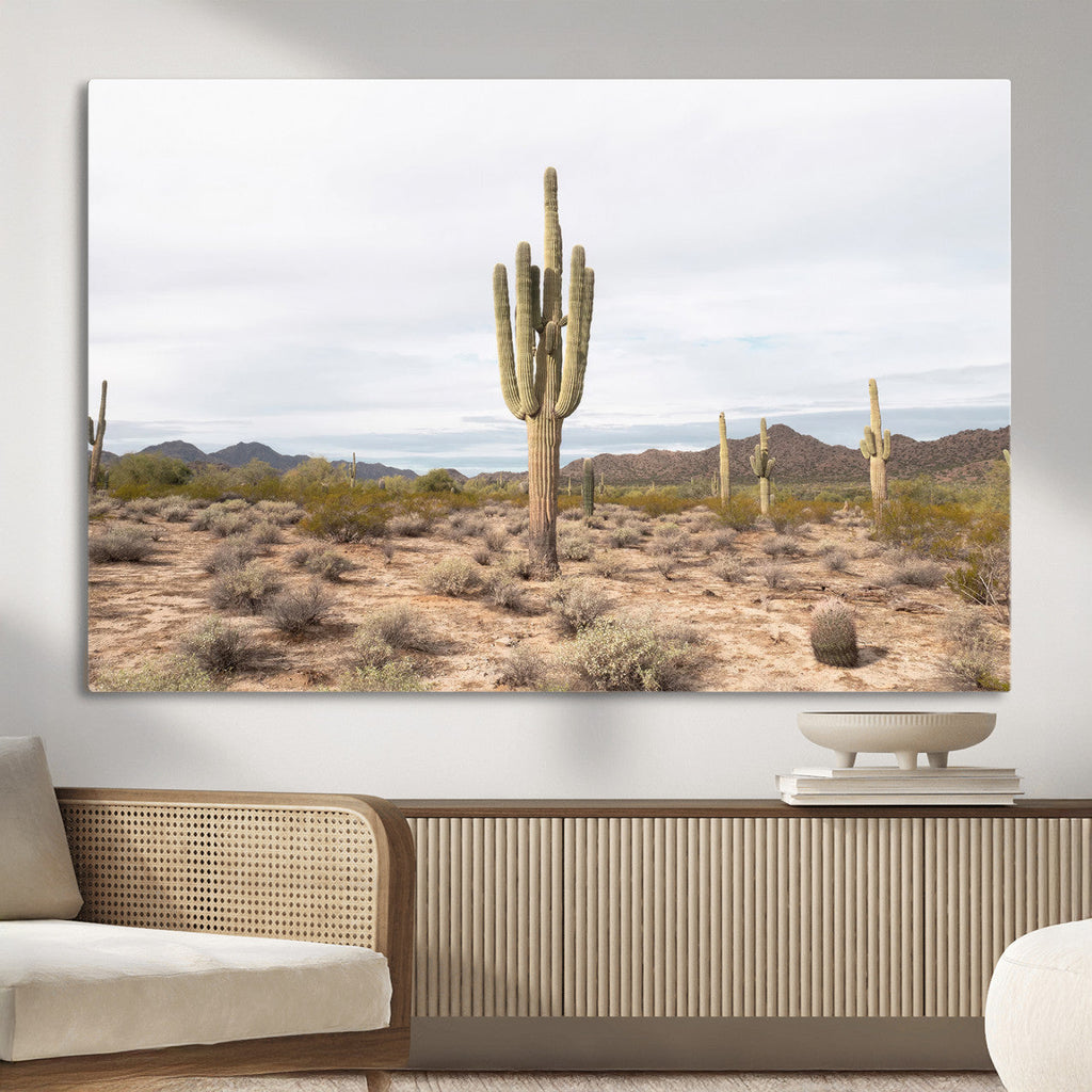 Saguaro Cactus Wall Art | Framed Desert Canvas Artwork
