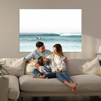 Surfing Wall Art Canvas Print, Framed Minimalist Ocean Waves Beach Art