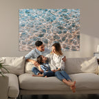 Clear Water Wall Art Canvas Print | Framed Sunlit Ocean Ripples