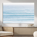 Ocean Wave Surfer Wall Art | Framed Minimal Seascape Canvas