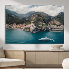 Amalfi Coast Wall Art | Framed Italian Seaside Canvas