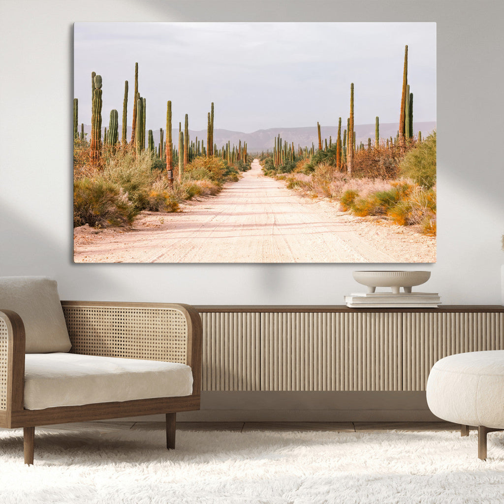 Desert Cactus Wall Art | Framed Southwestern Canvas Artwork
