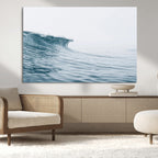 Ocean Wave Wall Art Canvas Print, Framed Coastal Decor Art, Modern Minimalist Ocean