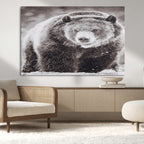 Grizzly Bear Wall Art Canvas Print, Framed Rustic Lodge Art, Wildlife Photography