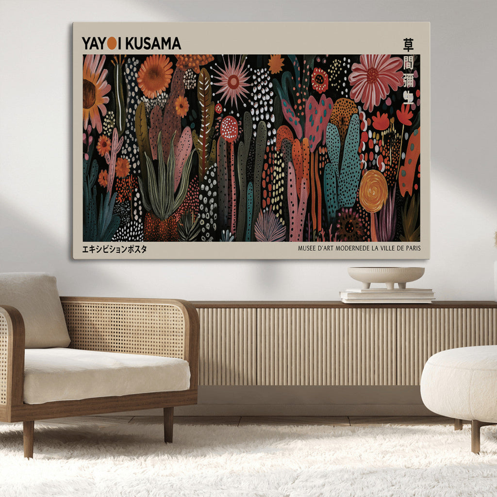 Modern Japanese Wall Art Canvas Print, Framed Abstract Mount Fuji Zen Landscape