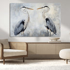 Heron Wall Art Canvas Print, Framed Bird Canvas Decor, Nature Inspired Coastal Art