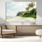 Relaxing Beach Wall Art Canvas Print, Framed Ocean View Coastal Serenity