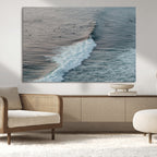 Ocean Waves Wall Art Canvas Print, Framed Coastal Serenity Surf Scene