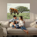 Texas Longhorn Wall Art Canvas Print, Rustic Western Ranch