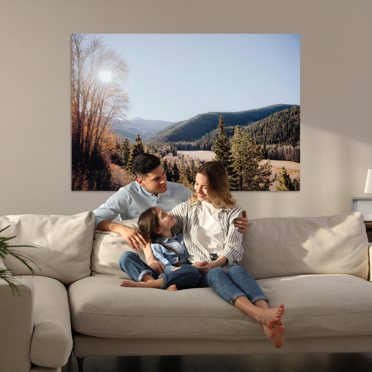Rustic Landscape Wall Art Canvas Print, Serene Valley Scene