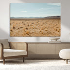 Desert Plains Wall Art Canvas Print, Golden Light Over Dry Grass and Open Horizon