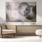 Abstract Grey Gold Wall Art | Modern Geometric Canvas