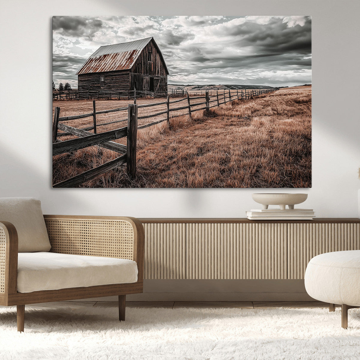 Rustic Weathered Barn Wall Art Canvas Print