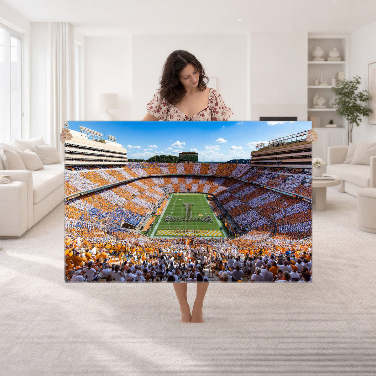 Tennessee Neyland Stadium Wall Art, Sports Arena Canvas, Framed and Ready to Hang