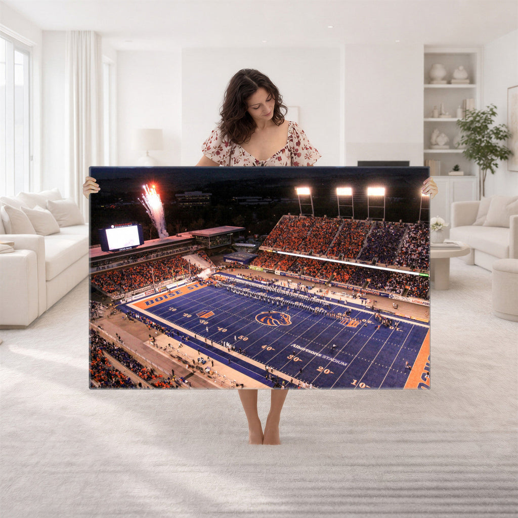 Boise State Broncos Albertsons Stadium Wall Art Canvas Print