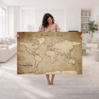 Personalized Black Modern Push Pin World Map Wall Art, Places Visited Tracker, Family Room and Bedroom Decor