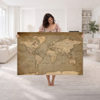 Dark World Map Canvas Print | Framed Travel Map Wall Art